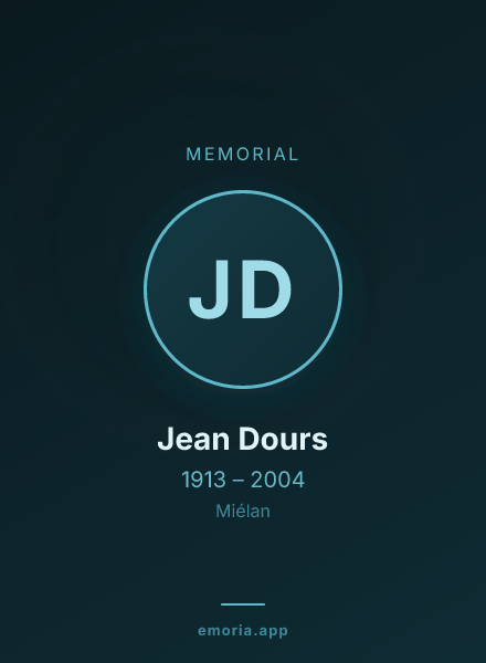Memorial portrait of Jean Dours