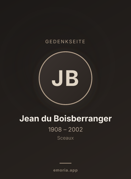 Gedenkportrait von Jean du Boisberranger