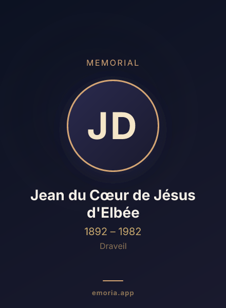 Memorial portrait of Jean du Cœur de Jésus d'Elbée