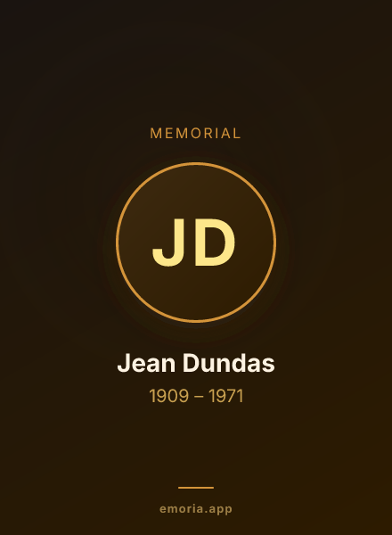 Memorial portrait of Jean Dundas