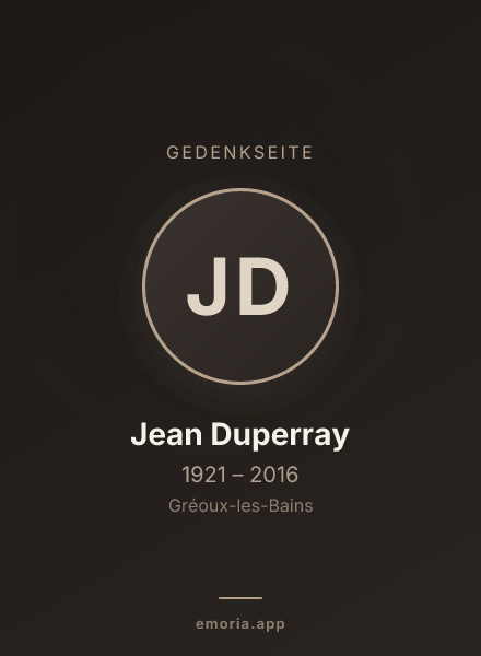 Gedenkportrait von Jean Duperray