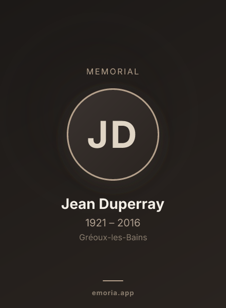 Memorial portrait of Jean Duperray