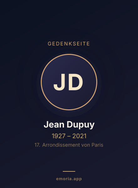 Gedenkportrait von Jean Dupuy