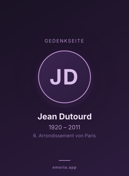 Gedenkportrait von Jean Dutourd