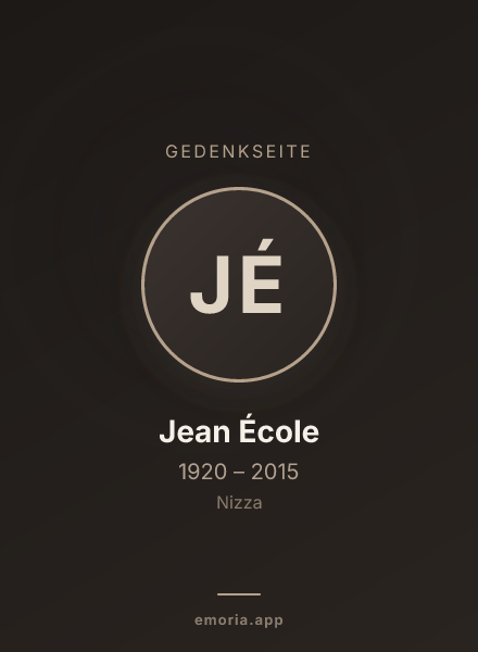 Gedenkportrait von Jean École