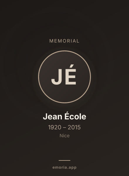 Memorial portrait of Jean École
