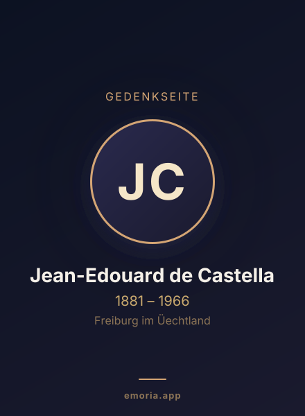 Gedenkportrait von Jean-Edouard de Castella