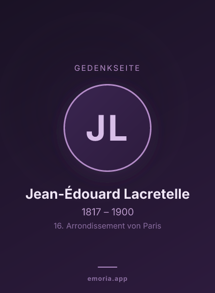 Gedenkportrait von Jean-Édouard Lacretelle