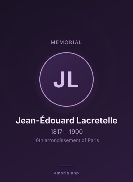 Memorial portrait of Jean-Édouard Lacretelle