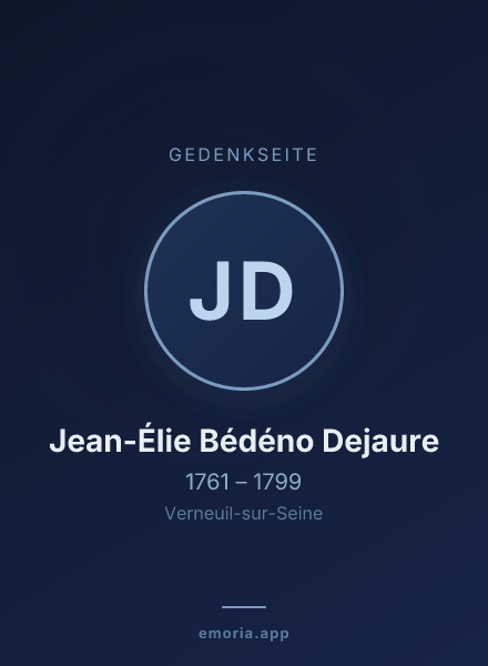 Gedenkportrait von Jean-Élie Bédéno Dejaure