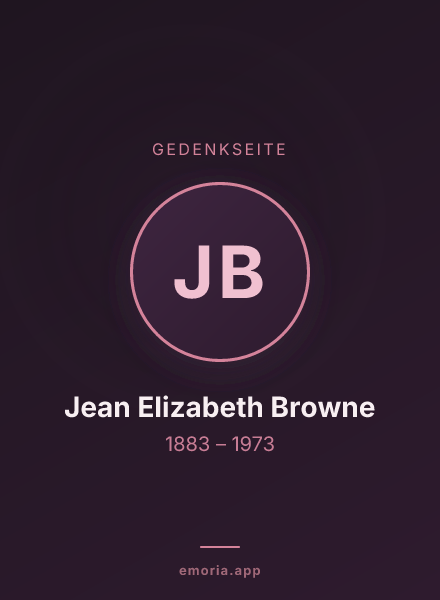 Gedenkportrait von Jean Elizabeth Browne
