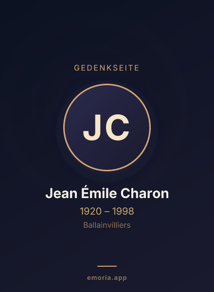 Gedenkportrait von Jean Émile Charon