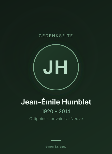Gedenkportrait von Jean-Émile Humblet