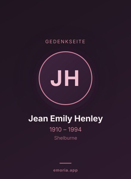 Gedenkportrait von Jean Emily Henley