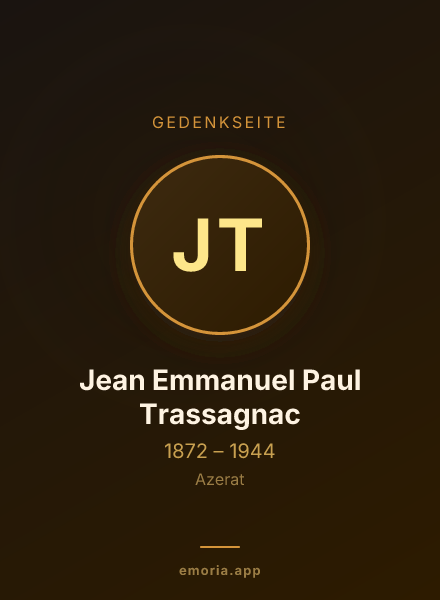 Gedenkportrait von Jean Emmanuel Paul Trassagnac
