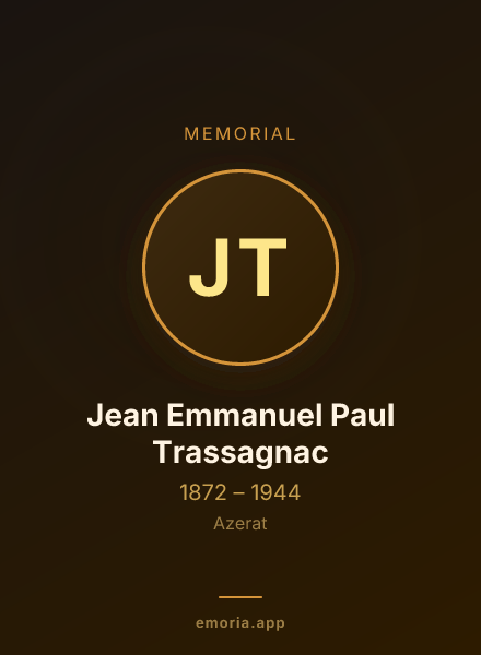 Memorial portrait of Jean Emmanuel Paul Trassagnac