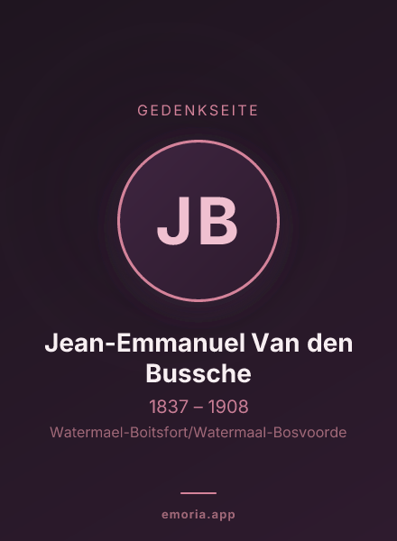 Gedenkportrait von Jean-Emmanuel Van den Bussche