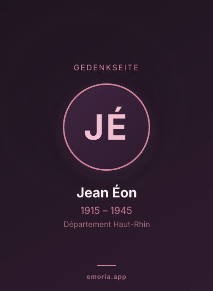 Gedenkportrait von Jean Éon