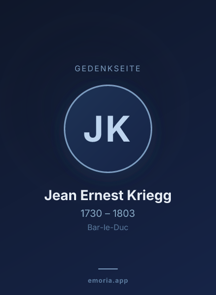 Gedenkportrait von Jean Ernest Kriegg