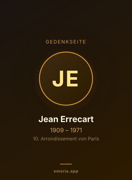 Gedenkportrait von Jean Errecart