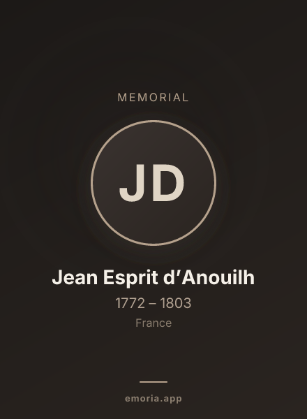 Memorial portrait of Jean Esprit d’Anouilh