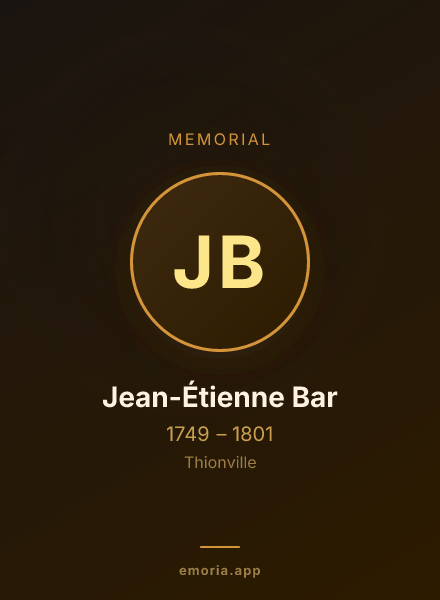 Memorial portrait of Jean-Étienne Bar