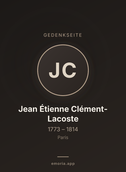 Gedenkportrait von Jean Étienne Clément-Lacoste