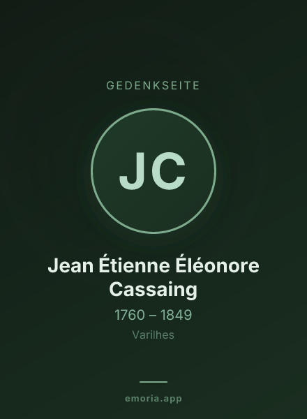 Gedenkportrait von Jean Étienne Éléonore Cassaing