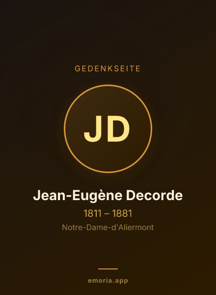 Gedenkportrait von Jean-Eugène Decorde