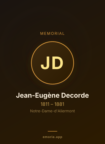 Memorial portrait of Jean-Eugène Decorde