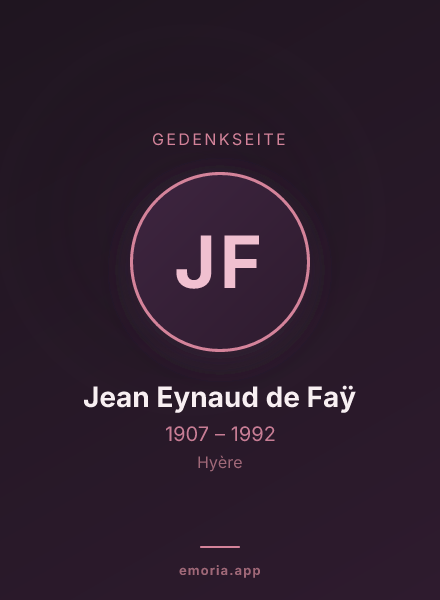 Gedenkportrait von Jean Eynaud de Faÿ