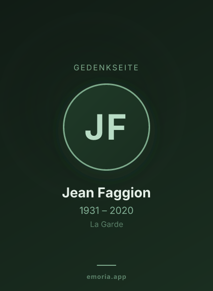 Gedenkportrait von Jean Faggion