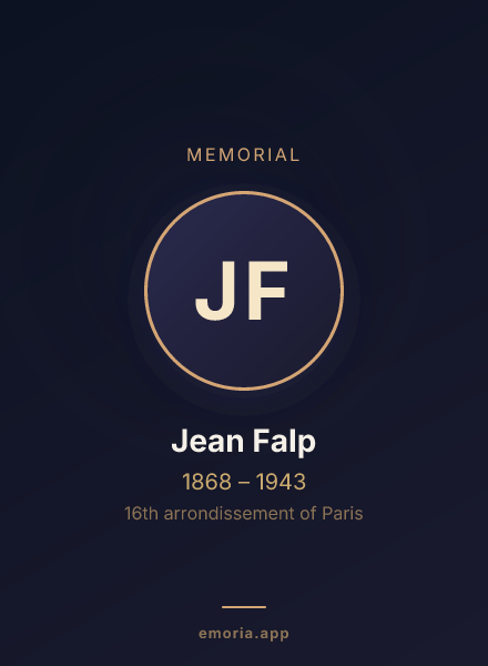 Memorial portrait of Jean Falp