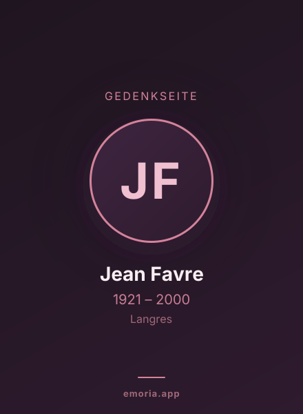 Gedenkportrait von Jean Favre