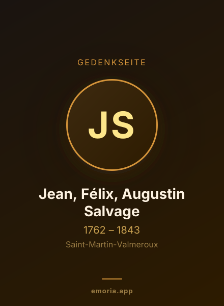 Gedenkportrait von Jean, Félix, Augustin Salvage