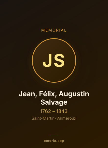 Memorial portrait of Jean, Félix, Augustin Salvage