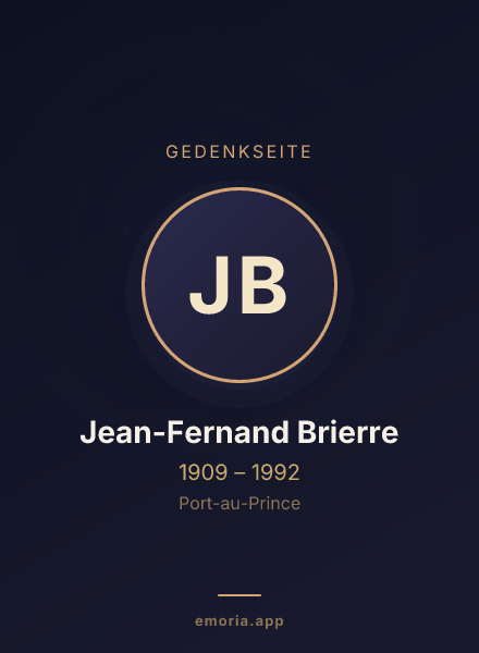 Gedenkportrait von Jean-Fernand Brierre