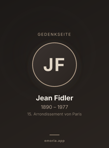 Gedenkportrait von Jean Fidler