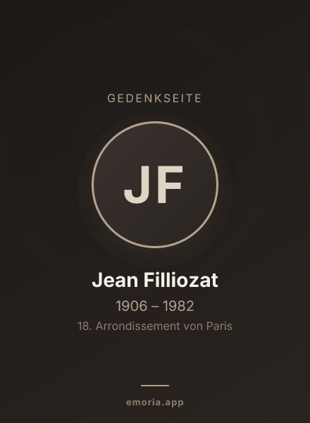 Gedenkportrait von Jean Filliozat