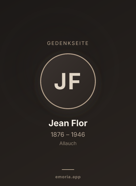 Gedenkportrait von Jean Flor