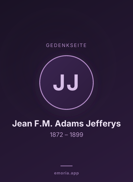 Gedenkportrait von Jean F.M. Adams Jefferys