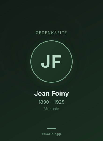 Gedenkportrait von Jean Foiny