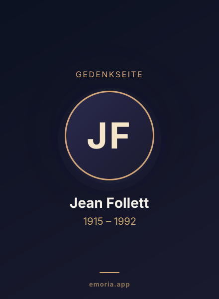 Gedenkportrait von Jean Follett