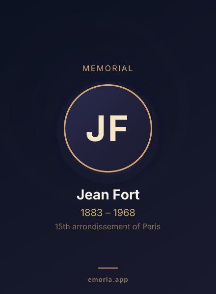 Memorial portrait of Jean Fort