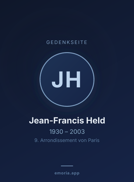 Gedenkportrait von Jean-Francis Held