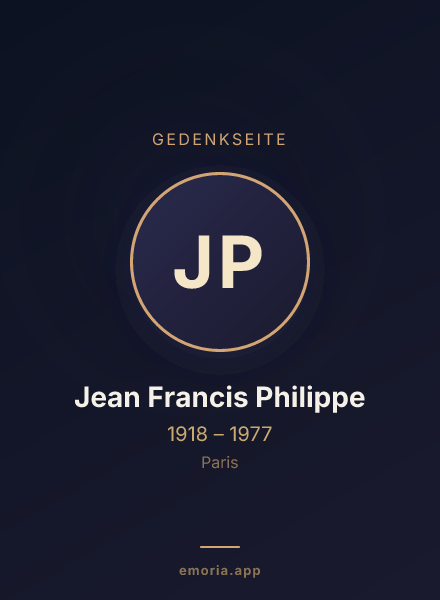 Gedenkportrait von Jean Francis Philippe