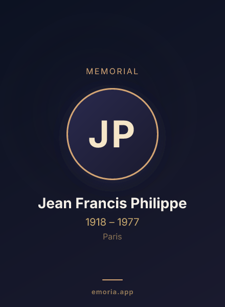 Memorial portrait of Jean Francis Philippe