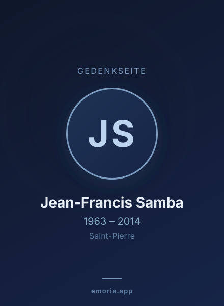 Gedenkportrait von Jean-Francis Samba