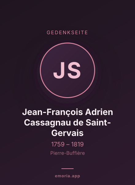 Gedenkportrait von Jean-François Adrien Cassagnau de Saint-Gervais