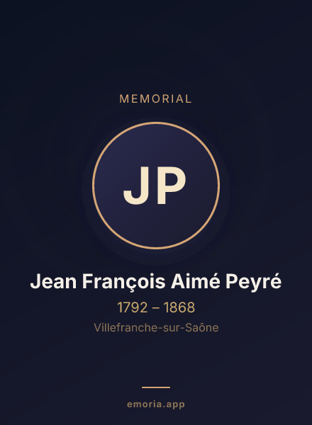 Memorial portrait of Jean François Aimé Peyré